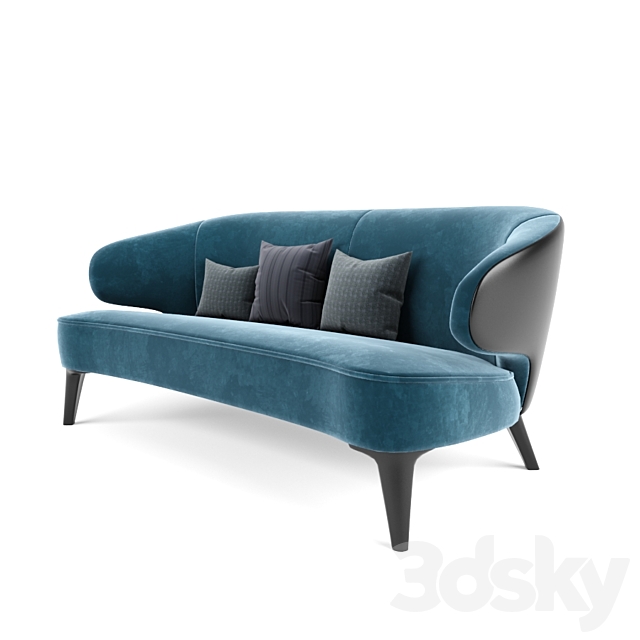 Minotti Aston Little Sofa & Chair 3ds Max - thumbnail 2