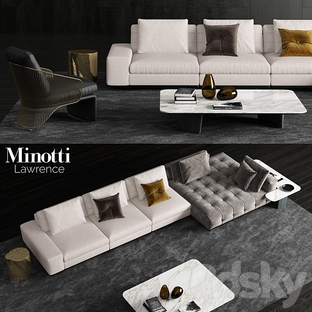 Minotti Lawrence Sofa 3ds Max - thumbnail 1