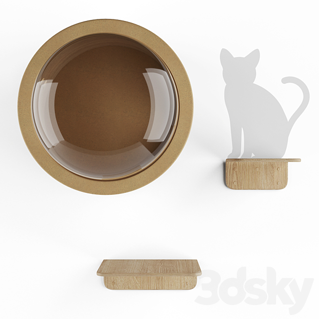 MYZOO – SPACESHIP GAMMA + LACK Lodge for a cat and a shelf 3ds Max - thumbnail 2