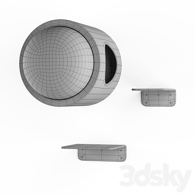 MYZOO – SPACESHIP GAMMA + LACK Lodge for a cat and a shelf 3ds Max - thumbnail 3