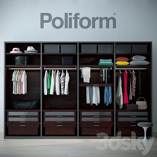 poliform wardrobe 3ds Max - thumbnail 1