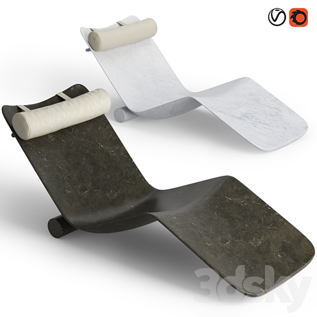 Salvatori curl chaise longue 3ds Max - thumbnail 1