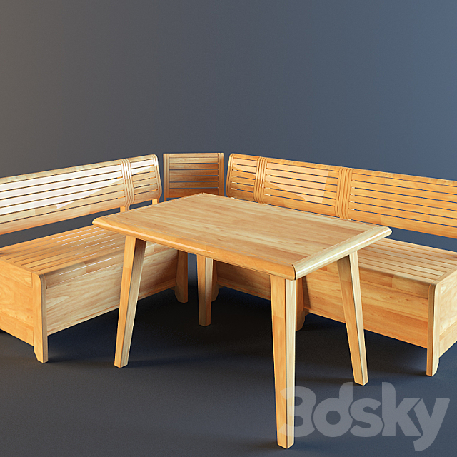 Sauna corner sauna benches 3ds Max - thumbnail 1