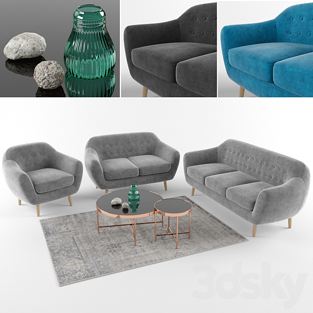 Set of furniture Signal 3ds Max - thumbnail 1