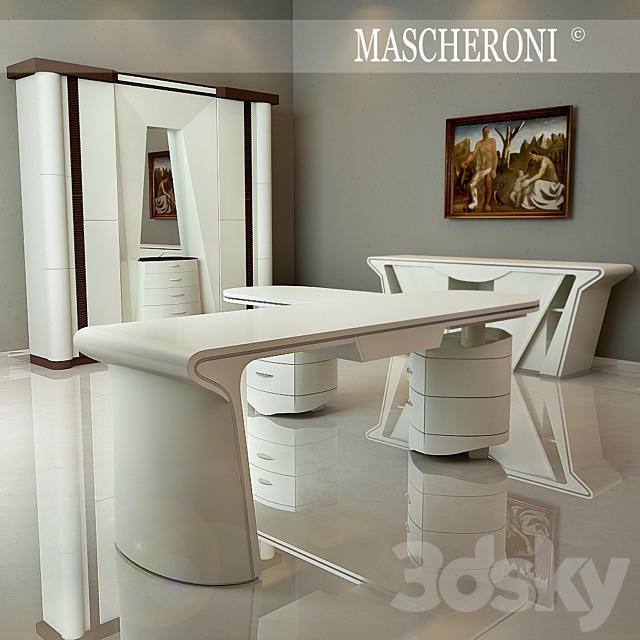 Set of office furniture MASCHERONI 3ds Max - thumbnail 1