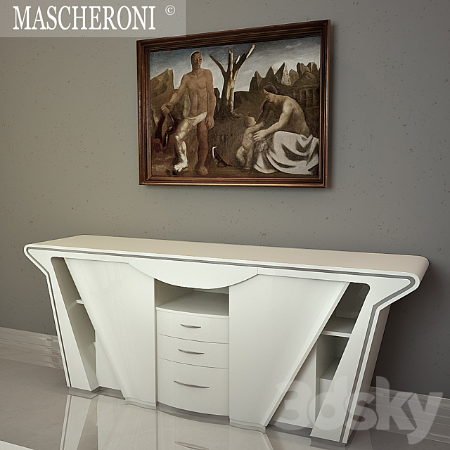 Set of office furniture MASCHERONI 3ds Max - thumbnail 3