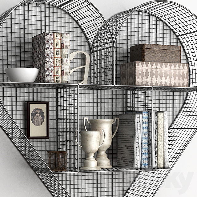 SHELF HEART ZINC 3ds Max - thumbnail 2