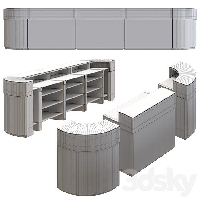 Slide CORDIALE bar counter 3ds Max - thumbnail 2