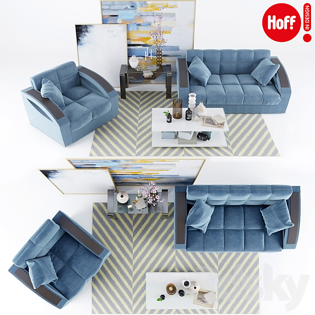 Sofa armchair (Hoff) and decor 3ds Max - thumbnail 1