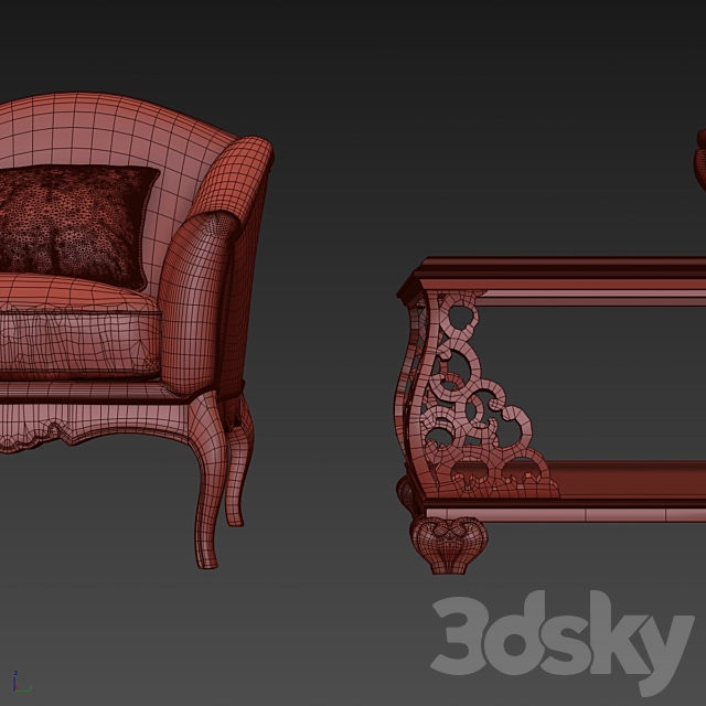 Sofa armchair table Carpanese 3ds Max - thumbnail 3