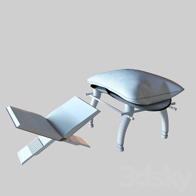 Stool + Book Stand 3ds Max - thumbnail 2