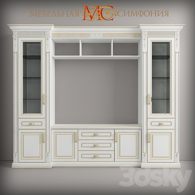 The wall of the company “Furniture Symphony” in a classic style 3ds Max - thumbnail 1