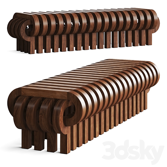 Tolga Sencer Tamga Bench 3ds Max - thumbnail 1