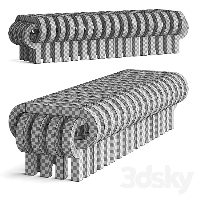 Tolga Sencer Tamga Bench 3ds Max - thumbnail 2