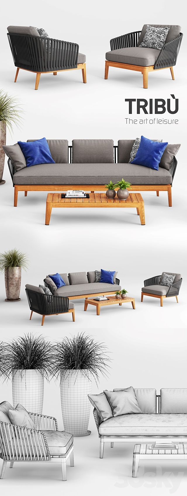 TRIBU MOOD SOFA & CLUB CHAIR 3ds Max - thumbnail 3