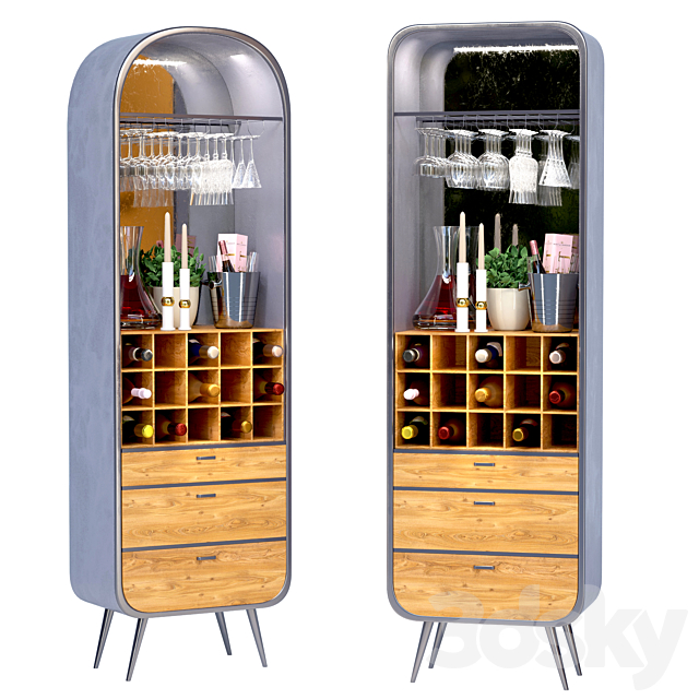 Wardrobe bar with alcohol 3ds Max - thumbnail 1