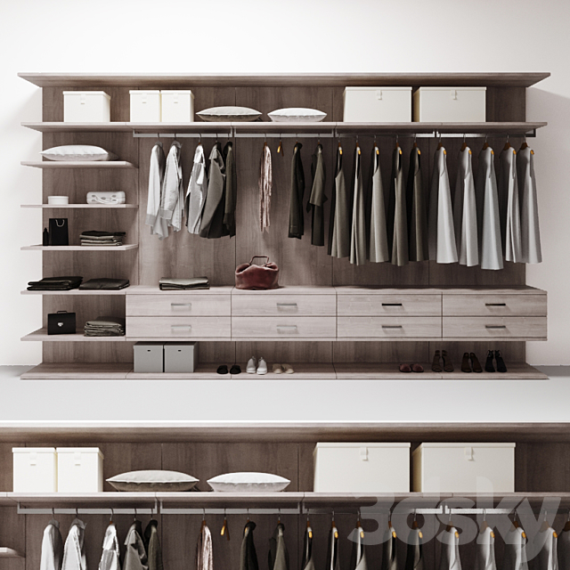 wardrobe with clothes 3ds Max - thumbnail 1