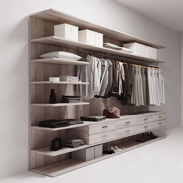 wardrobe with clothes 3ds Max - thumbnail 2