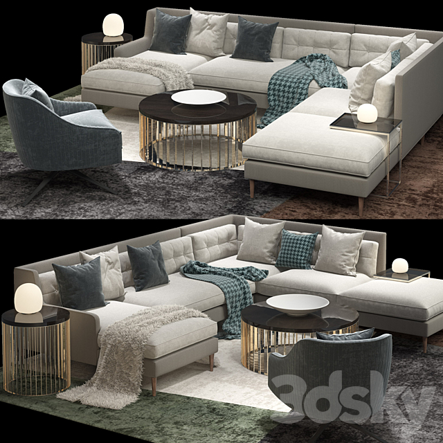 West elm _Sectional 3ds Max - thumbnail 1