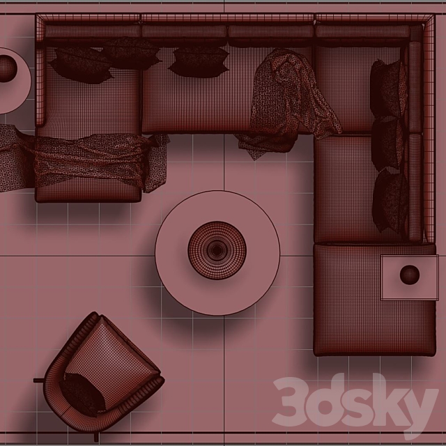 West elm _Sectional 3ds Max - thumbnail 3