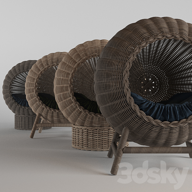 Wicker baskets for pets 3ds Max - thumbnail 2