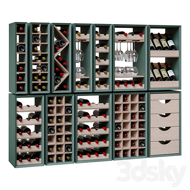 Wine sections for kitchen sets. 3ds Max - thumbnail 1