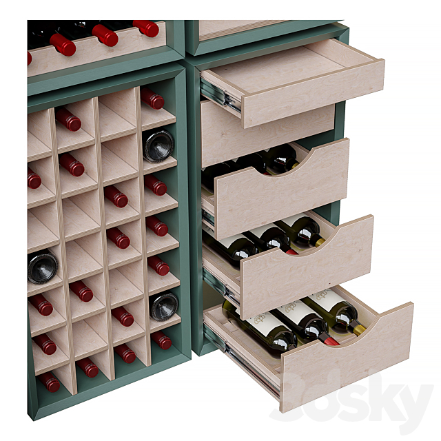 Wine sections for kitchen sets. 3ds Max - thumbnail 3