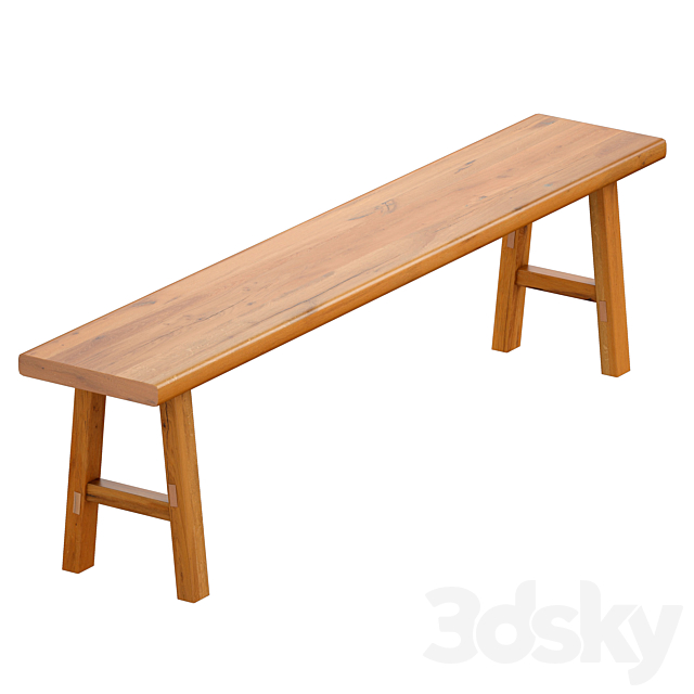 Wooden bench. Bench shop. 3ds Max - thumbnail 1