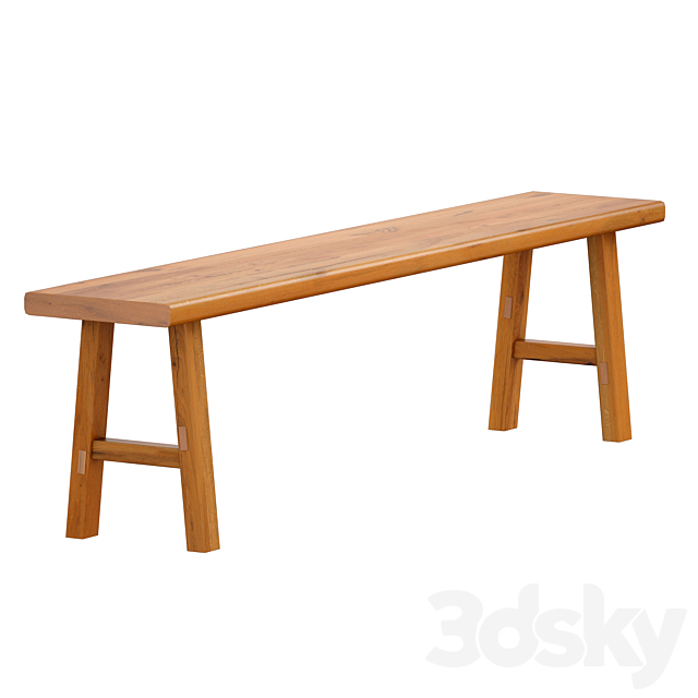 Wooden bench. Bench shop. 3ds Max - thumbnail 2