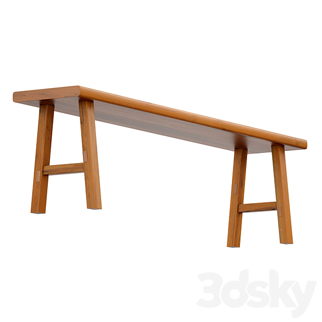 Wooden bench. Bench shop. 3ds Max - thumbnail 3