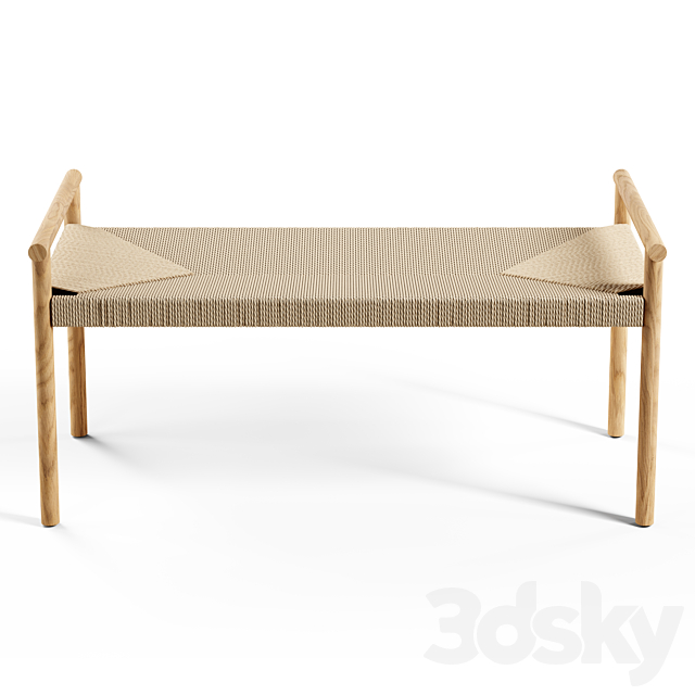 Zara Home – The braided bench – Large 3ds Max - thumbnail 2