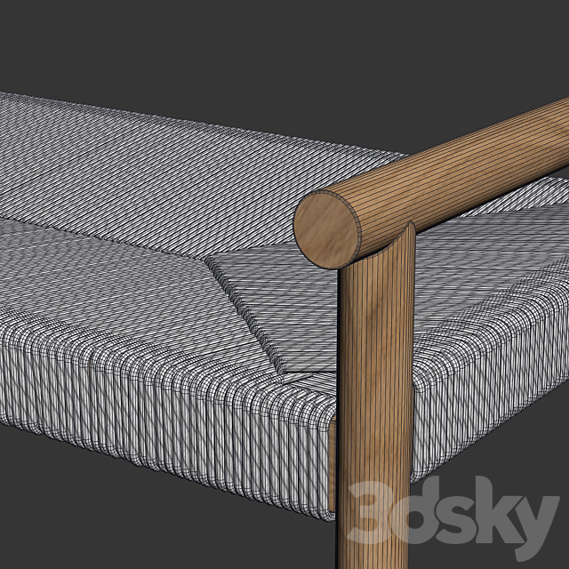 Zara Home – The braided bench – Large 3ds Max - thumbnail 3