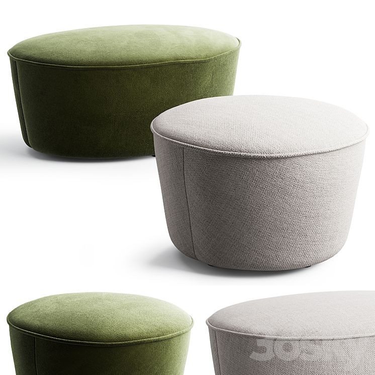 198 menu cairn poufs by Nick Ross 00 oval and round 3DS Max Model - thumbnail 3