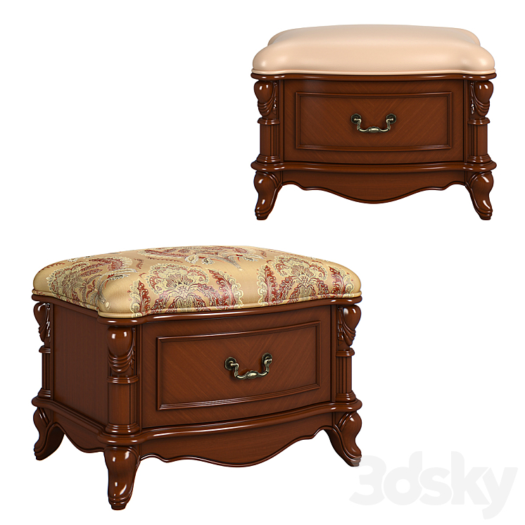 230_1_Carpenter_Casual_chair_foot_stool_with_one_drawer_680x480x469 3DS Max Model - thumbnail 1