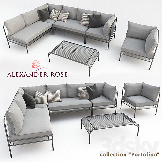 A set of outdoor furniture “Alexander Rose” – Portofino 3DSMax File - thumbnail 1