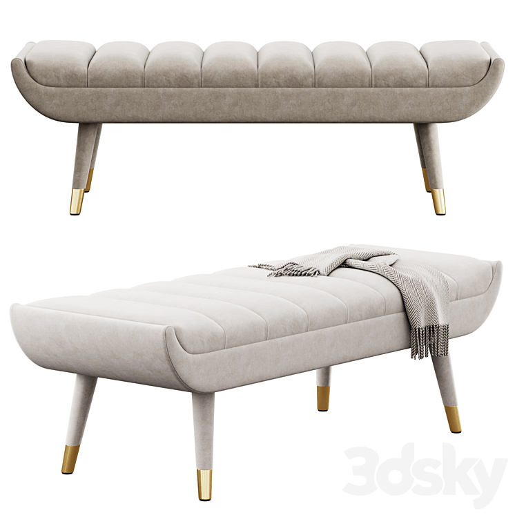 Accent Bench by Modway 3DS Max Model - thumbnail 2