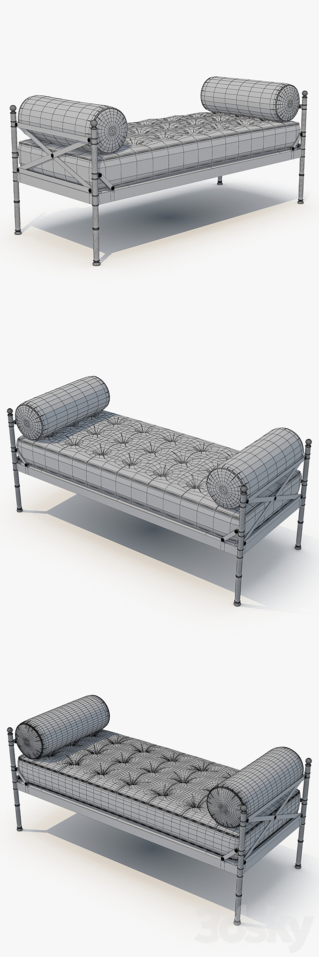 Alfonso Marina Ebanista – Loubes bench 3ds Max - thumbnail 3