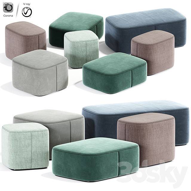 Alvin maris corner pouf 3DSMax File - thumbnail 1