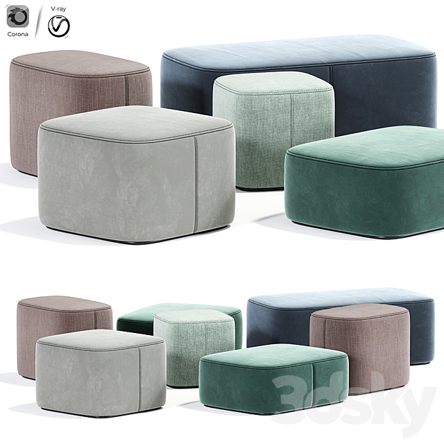 Alvin maris corner pouf 3DSMax File - thumbnail 2