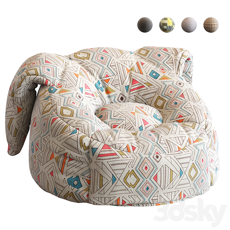 Animal Bean Bag Chairs 3DS Max Model - thumbnail 1