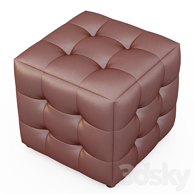 Apollo Bronze Cube Ottoman 3DS Max Model - thumbnail 2