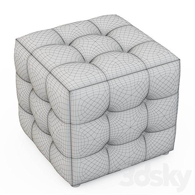 Apollo Bronze Cube Ottoman 3DS Max Model - thumbnail 3