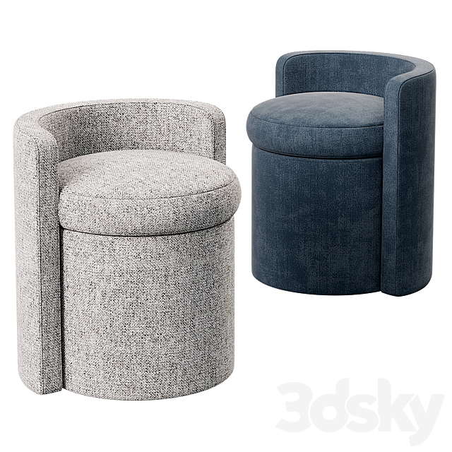 Arcadia stool eichholtz 3ds Max - thumbnail 1