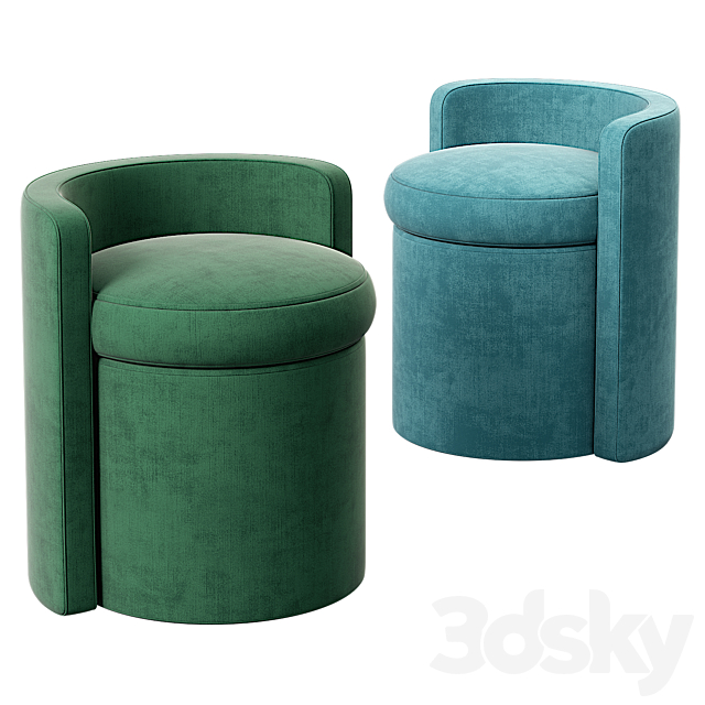 Arcadia stool eichholtz 3ds Max - thumbnail 2