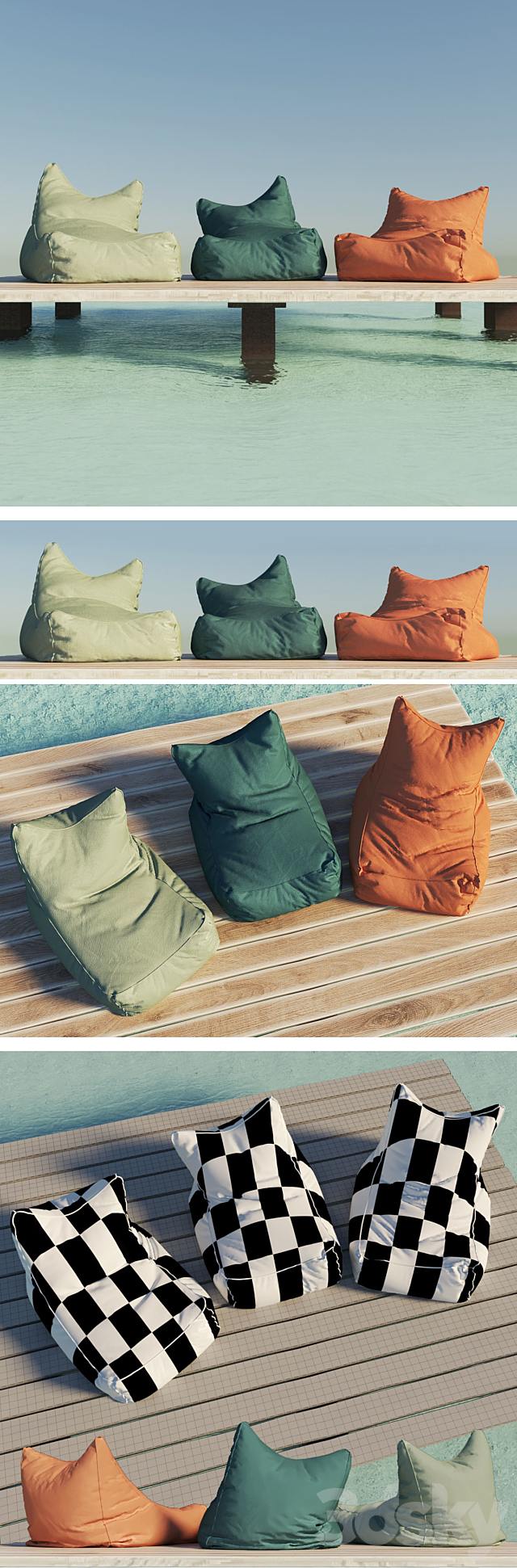 Armchair-bag for rest 3DS Max Model - thumbnail 2