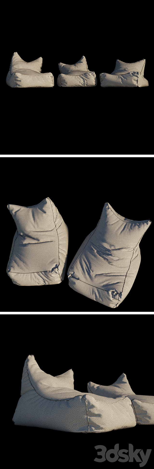 Armchair-bag for rest 3DS Max Model - thumbnail 3