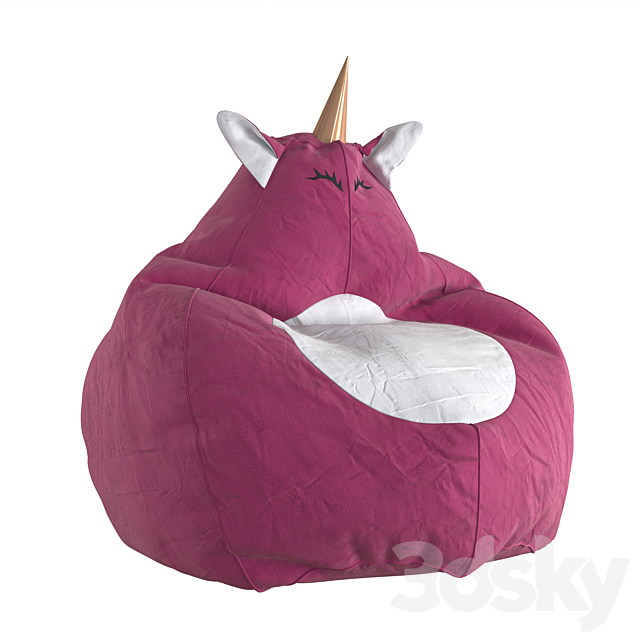 Armchair Bag Unicorn Pink 3ds Max - thumbnail 1