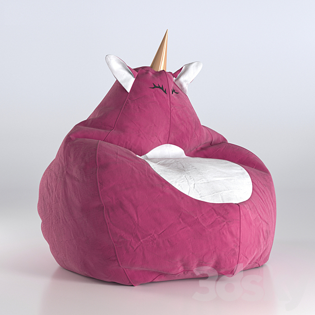 Armchair Bag Unicorn Pink 3ds Max - thumbnail 2