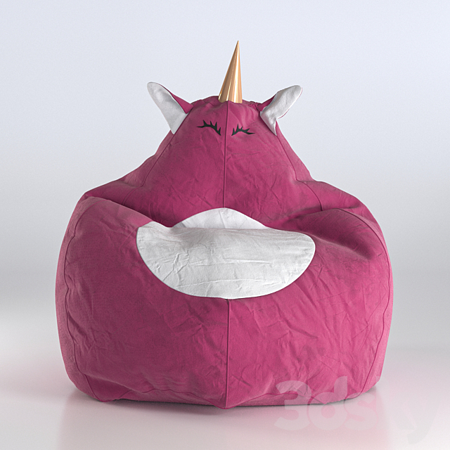 Armchair Bag Unicorn Pink 3ds Max - thumbnail 3