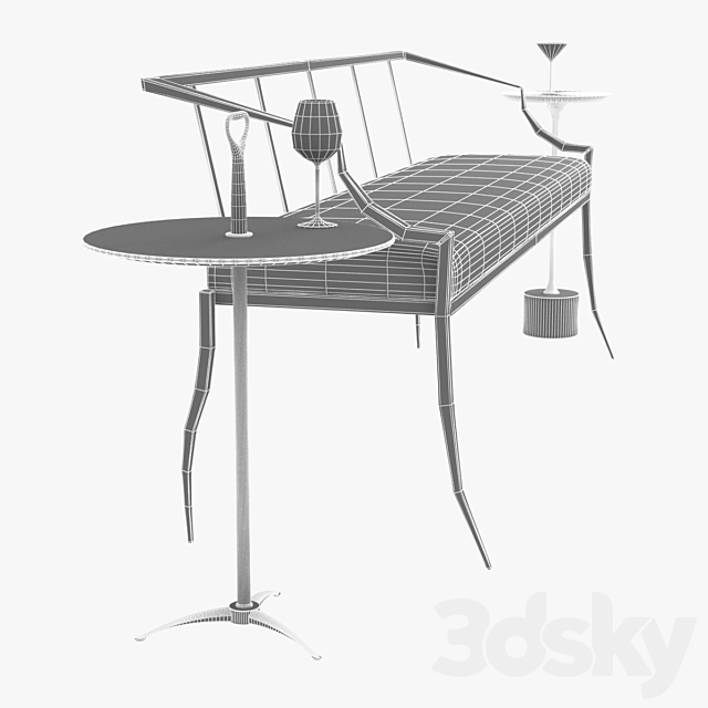 arteriors lexi bench harper fitz accent table 3ds Max - thumbnail 3